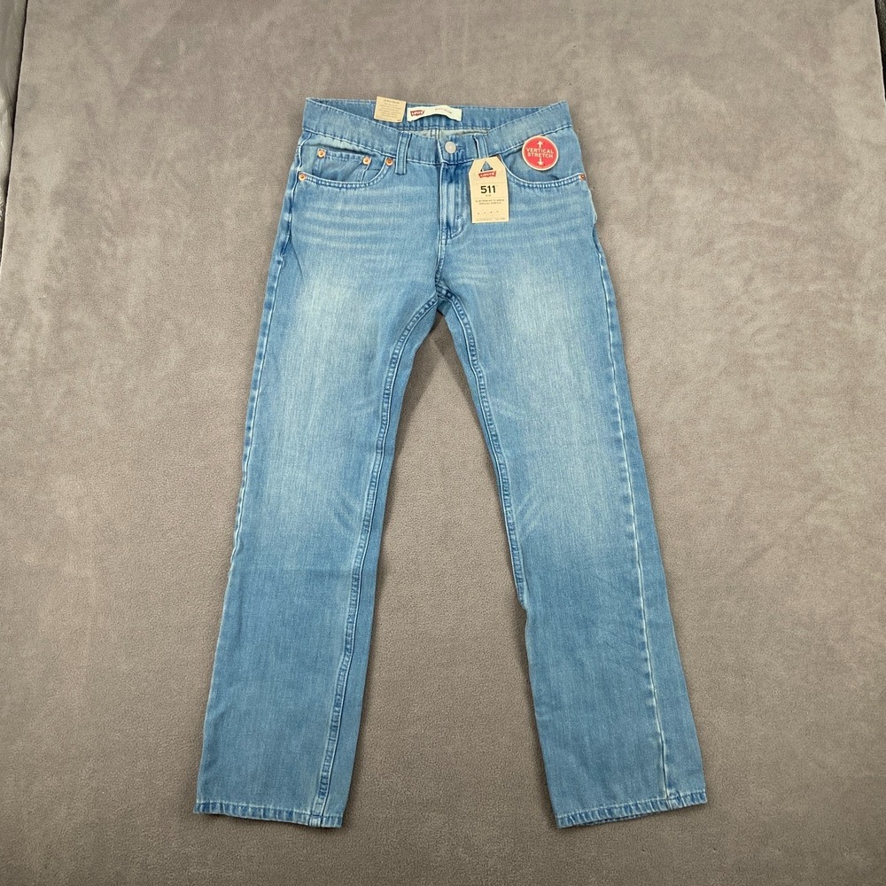 Levi's 511 Slim Jeans Womens 16 Blue Denim Cotton Stretch Medium‎ Wash Mid Rise
